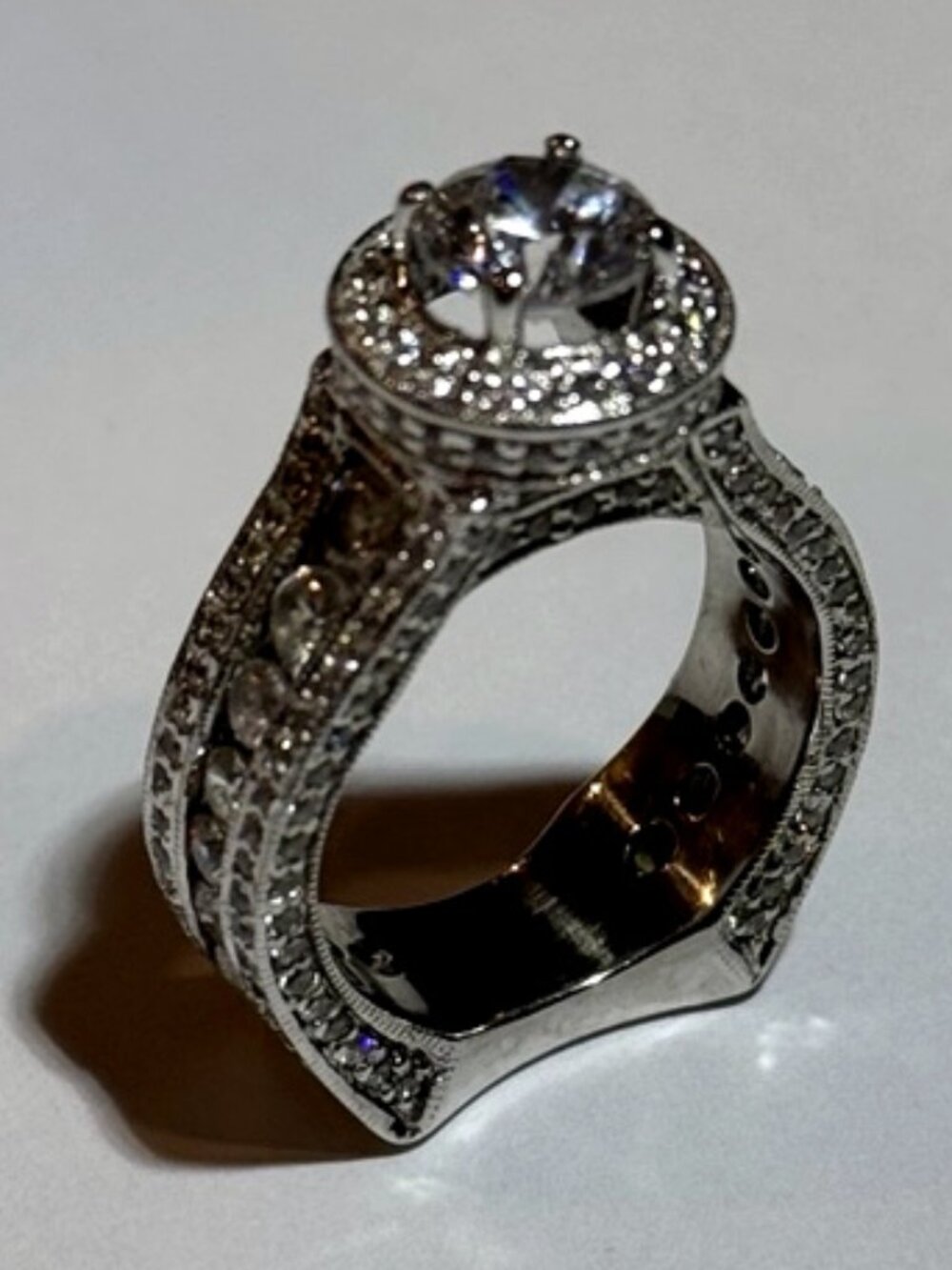 Diamond Nexus 14K White Gold Halo Engagement Ring 3.02 CTW w/ $5,679 Appraisal